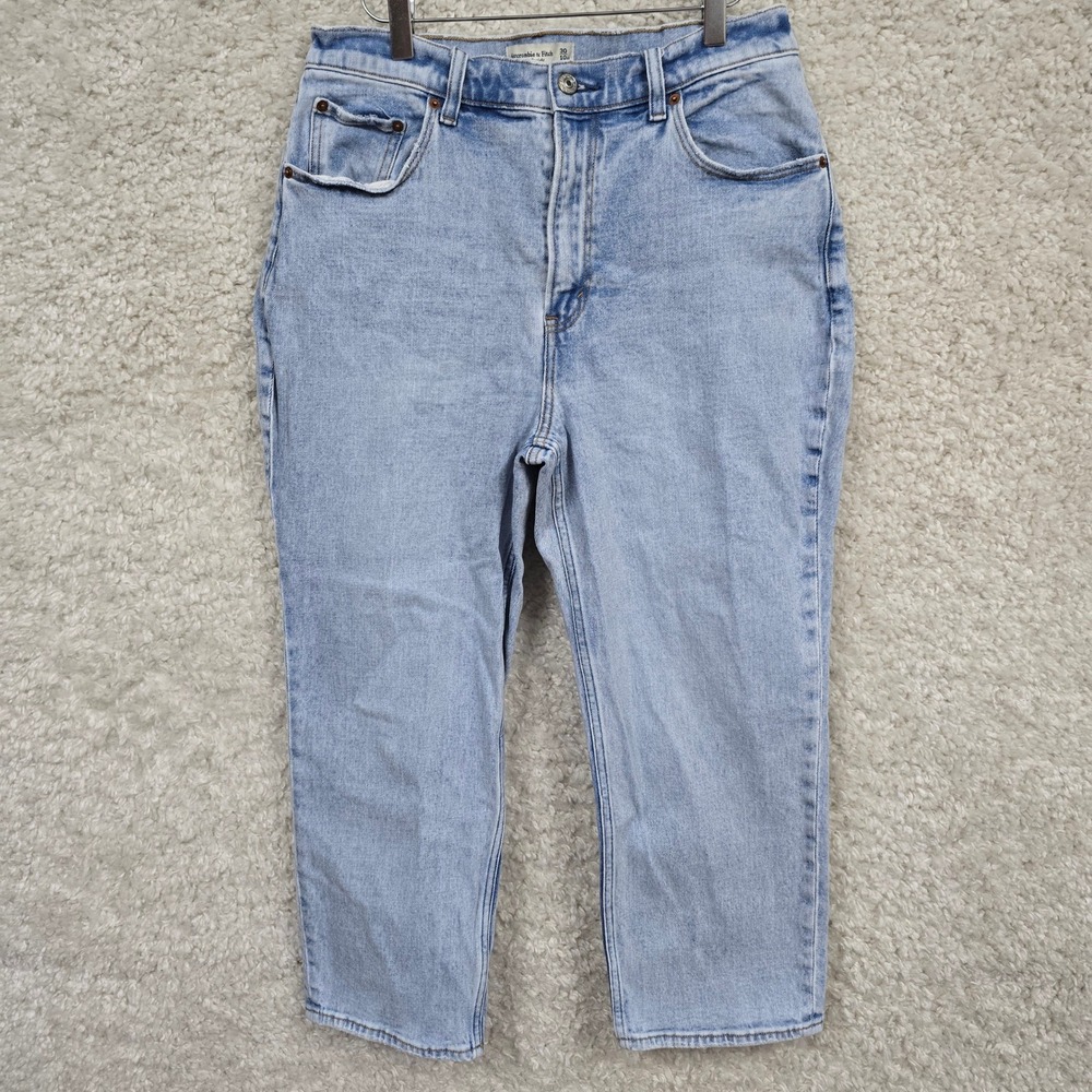 Abercrombie & Fitch Curve Love Ankle Straight Jeans Women 30 High Rise‎
